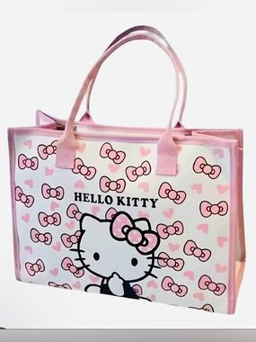 Pink Kitty Canvas Tote Bag